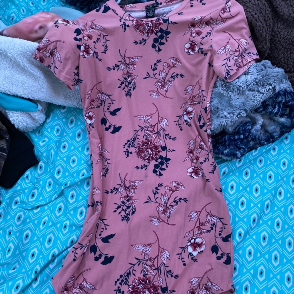 pink floral womens dress